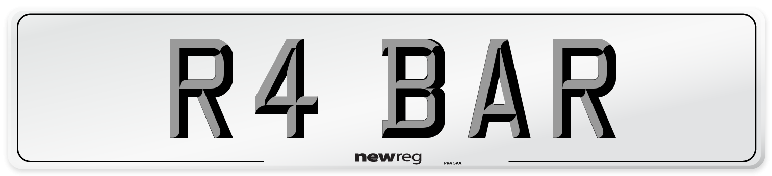 R4 BAR Number Plate from New Reg